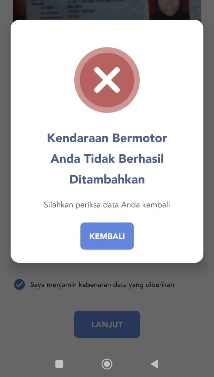 addrriii's tweet photo. @SamsatDigital halo kak, kok
mau menambahkan kendaraan bermotor kok salah terus ya. padahal data yg dimasukan sudah sesuai. https://t.co/zSVLWwNX4J