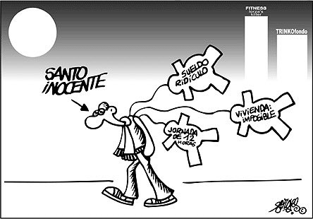 forges's tweet photo. Felicidades a (casi) todo el mundo en el día de vuestro santo #SiempreForges #LaForgesteca (Viñeta publicada en El País, el 28 de diciembre de 2005) https://t.co/bTTaXES3Bg