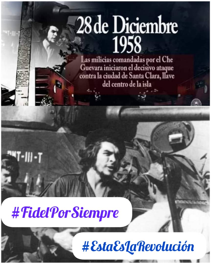 El debacle de la dictadura se venía. Las tropas comandadas por el Comandante Ernesto Che Guevara atacaron la ciudad de Santa Clara... el último reducto antes de La Habana.  Era inevitable la victoria de las fuerzas rebeldes. #CubaViveEnSuHistoria #EstaEsLaRevolución