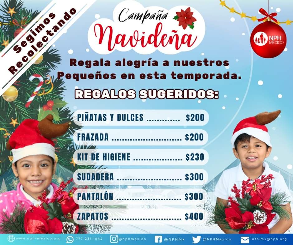 NPHMexico's tweet photo. Seguimos juntando los regalos para el día de Reyes magos.
Haz tu donación aquí 👉 https://t.co/48i7P37Ou2

#JóvenesFelices #RisasyAlegría #niños #niñas #casahogar #jóvenes #MomentosInolvidables #Cuernavaca #Morelos #Miacatlan #Monterrey #VamosPorMásMemorias #NPHMexico #NPHfamilia https://t.co/Pb4yoQSVZr