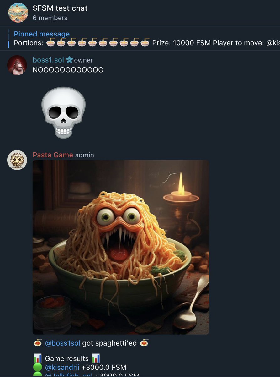FlyingSpagSOL's tweet photo. Sorry did someone say FSM game bot is finally done??? 

WEN LAUNCH?

You all are not ready... https://t.co/DpPt9hmqub