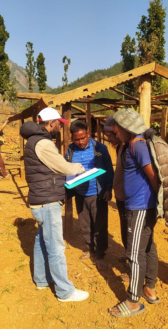 Families affected by the #earthquake in Karnali Province, Nepal, have started building transitional shelters a month post-disaster. 

Nepal Red Cross, with its trained volunteers, is actively supporting the rebuilding efforts by providing them technical guidance &amp;cash assistance.