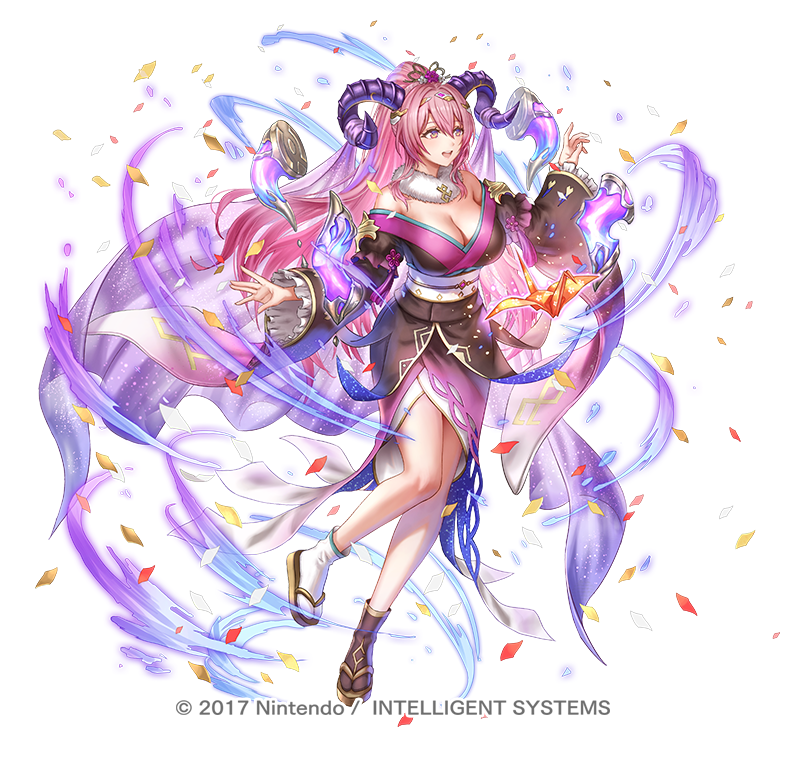 「『ファイアーエムブレム ヒーローズ』にて 超英雄「寄り添う新年 ネルトゥス」のイ」|あんべよしろう/Yoshiro Ambeのイラスト