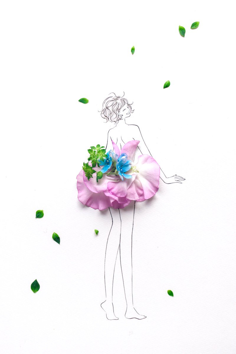 「オハヨー」|はな言葉🌷葉菜桜花子🌷新作ドレスできましたのイラスト
