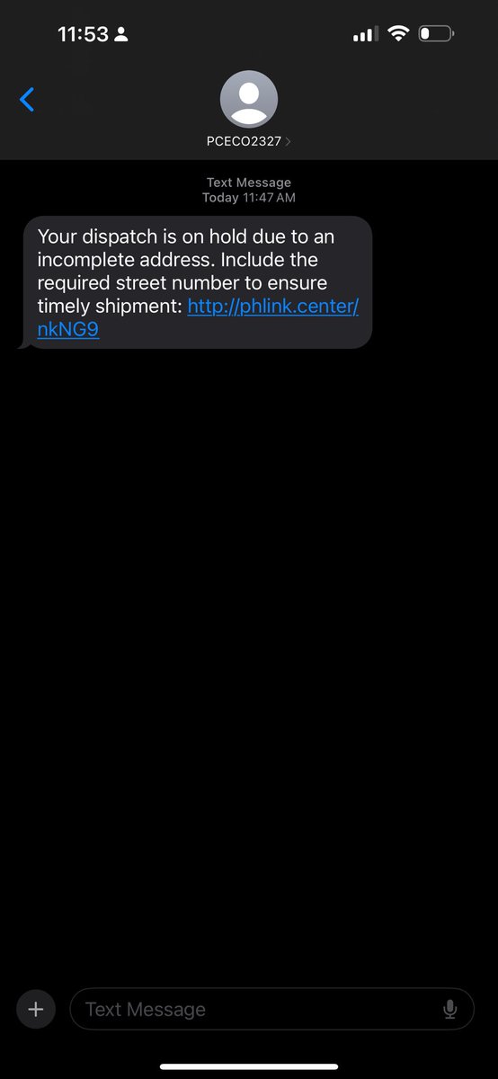 Guys, warning: scammers are getting more and more creative and more believable.

This morning, I received a text message from a seemingly reliable source. Look at the sender, seems legit. 

And as someone who has parcels delivered regularly, I initially thought legit: 

1/n