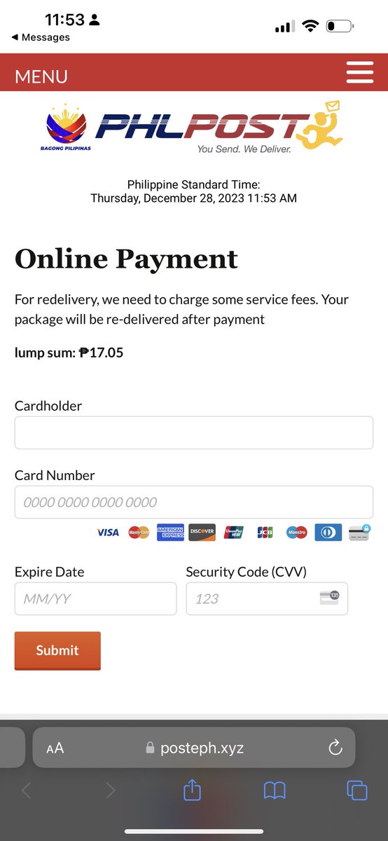 claudiopoy's tweet photo. The reddest flag which I saw and which made me conclude this was a scam is that the website had a .xyz domain, not .gov.ph.

Guys, please be careful, kasi nag canva na yung mga magnanakaw ngayon. 

Let’s all be safe!!! https://t.co/uEmmbqNsFh