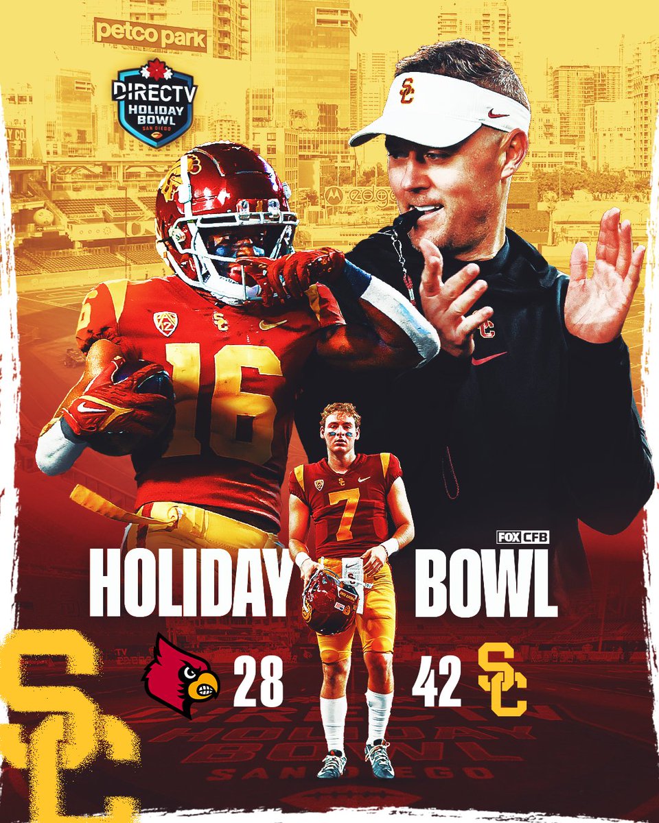 CFBONFOX's tweet photo. THE TROJANS WIN THE HOLIDAY BOWL! ✌️🏆

@uscfb ends the season with a W! ✨ https://t.co/dwljYFuR2r