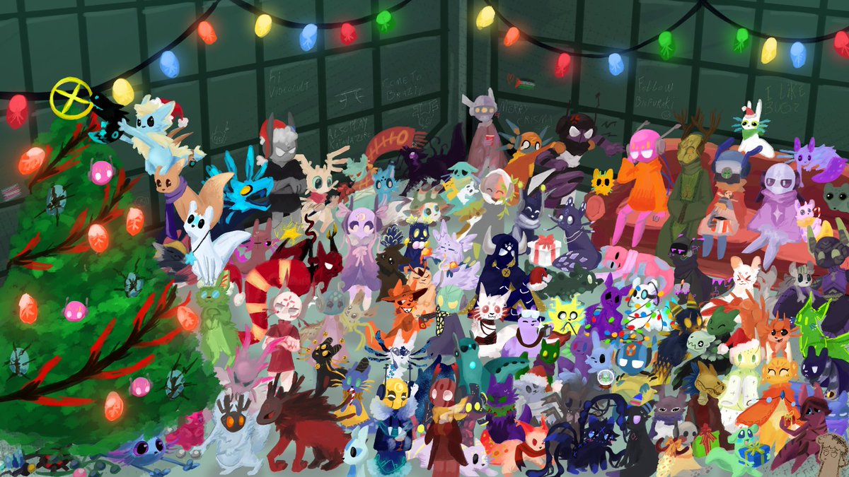 BisFuraki's tweet image. IT'S DONE!! 🎄🎄🎄
Thank you for sending your wonderful OC's! Try finding them there!!
honestly could have been better but I'm too tired, I hope you guys enjoy anyway!!
AND MARRY (LATE) CHRISTMAS RAIN WORLD COMMUNITY!! (I'm going to sleep now)
#Rainworld