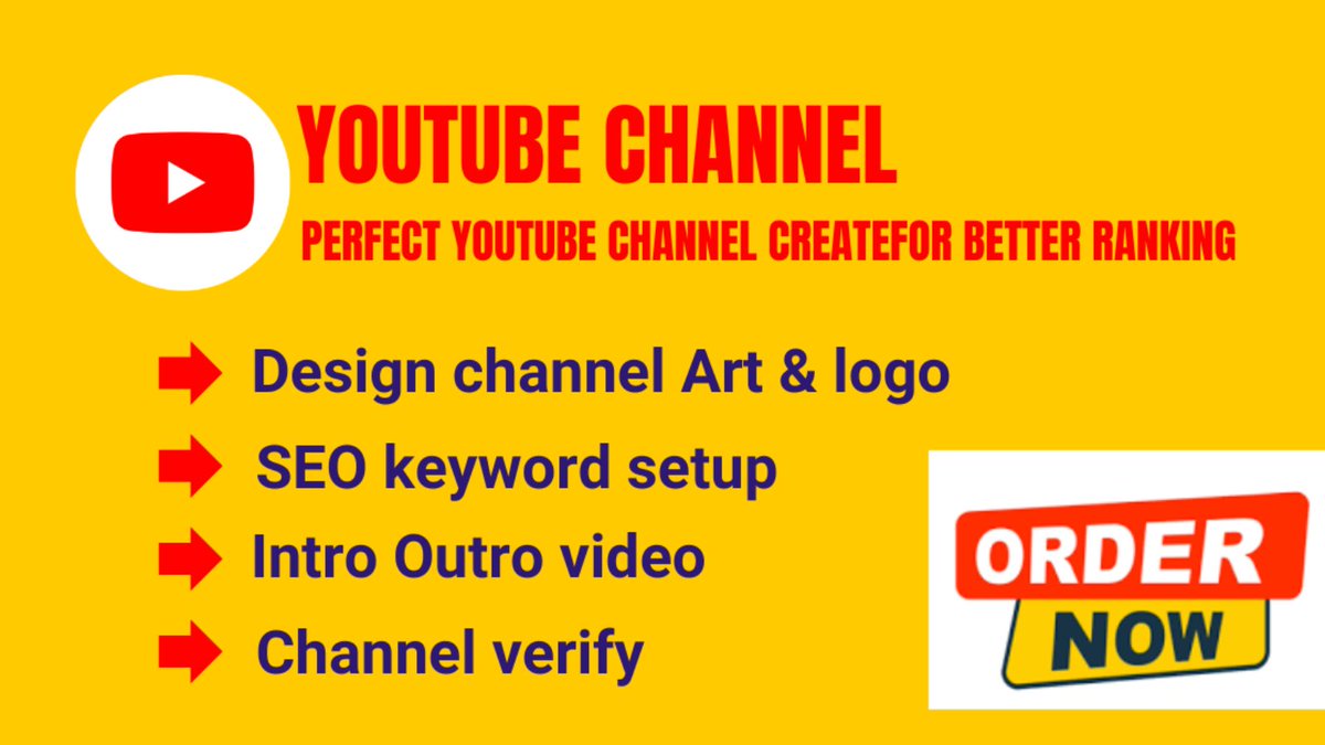 I will create and setup YouTube channel, logo, banner intro, outro for you with 100% Professional .
Click Here:shorturl.at/aqJP0

#DigitalMarketing #digitalmarketingagency #DigitalMarketingStrategy #DigitalMarketingTips #youtubevideoseo #youtubechannel