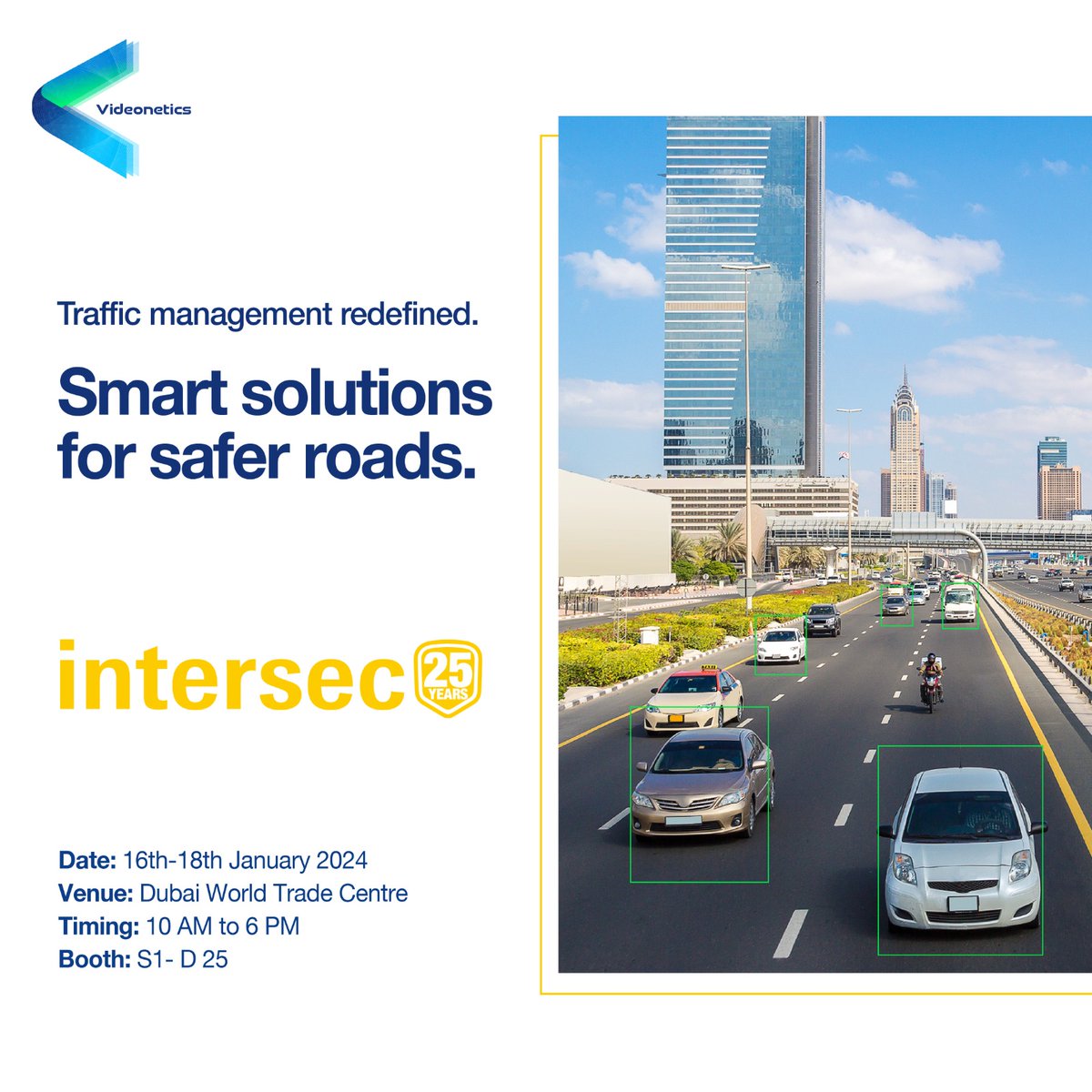videonetics's tweet photo. Join us at Intersec Dubai 2024 and witness firsthand how our AI-enabled traffic management solutions optimize traffic flow, reduce congestion, and enhance road safety.
#Videonetics #AI #TrafficManagement #Eticket #ANPR #SpeedDetection https://t.co/Uqoh3SkOp3