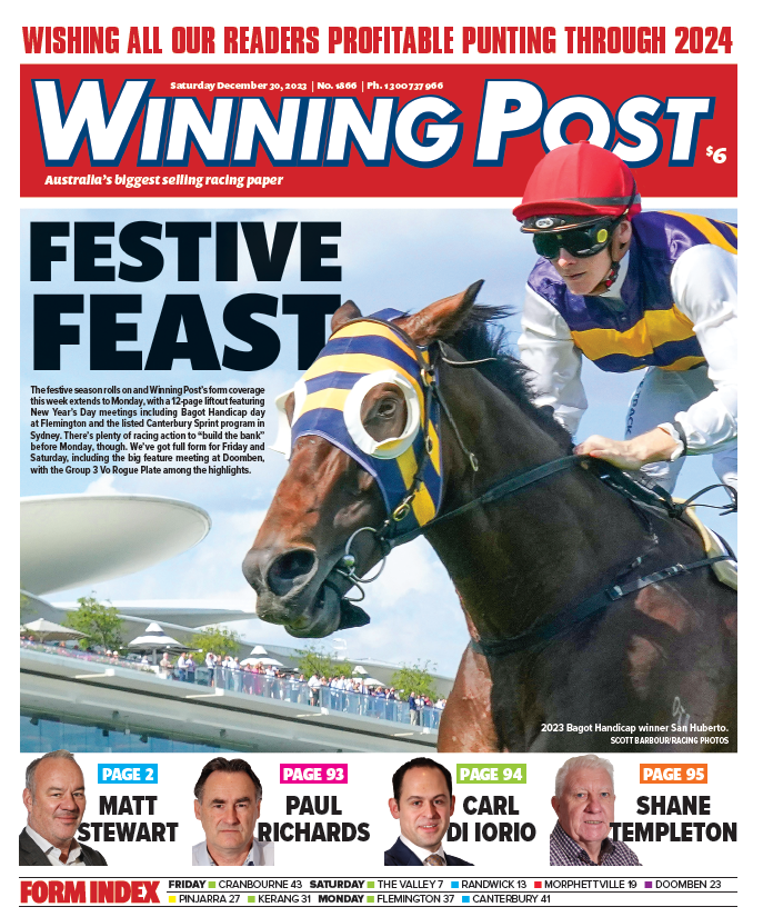 As the year comes to an end, we wish our readers a profitable 2024 🤝

We've got the long weekend covered in this edition with form through to Monday's Flemington &amp; Canterbury programs. 

📰: bit.ly/3tzo1pu