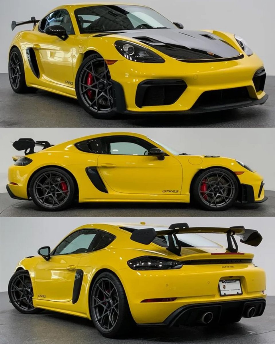 duPontREGISTRY's tweet photo. 2023 Porsche 718 Cayman GT4 RS shown in Racing Yellow with a Weissach Package | Asking Price: $226,308 https://t.co/0LqZXS9M6c