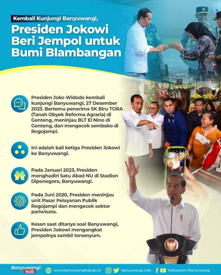 Terimakasih Bapak Ir. H. Joko Widodo Presiden RI atas Kunjungannya Ke Banyuwangi

<a href="/jokowi/">Joko Widodo</a> 
#presiden #Indonesia
