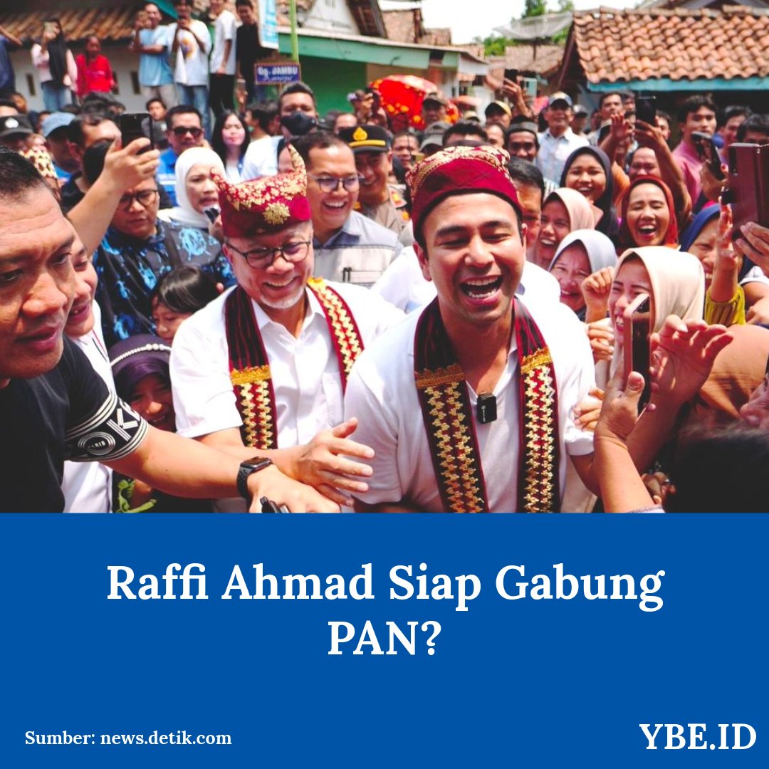 ybe_id's tweet photo. PAN membuka pintu lebar bagi Raffi untuk bergabung bersama PAN. Apalagi adiknya, Nissya Ahmad sudah duluan gabung jadi Caleg PAN, Zita Anjani. @Official_PAN @ZUL_Hasan #Pilpres2024 #AmanatNasional #Partaiamanatnasional #Te12dePAN #Bluesquad #ZulkifliHas #SaraPAN #PAN #YBE https://t.co/7embMH3zyp