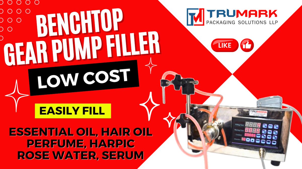 trumarkpharma's tweet image. DIGITAL GEAR PUMP LIQUID FILLER -10ML TO 3000ML
 youtu.be/HCOTu86TawI?si… via @YouTube 
#gearpumpfiller #perfumefillingmachine #rosewaterfillingmachine #nailpiantremoverfillingmachine #serumfillingmachine #hairoilfillingmachine #fillingmachine #benchtopliquidfiller #tabletopliquid