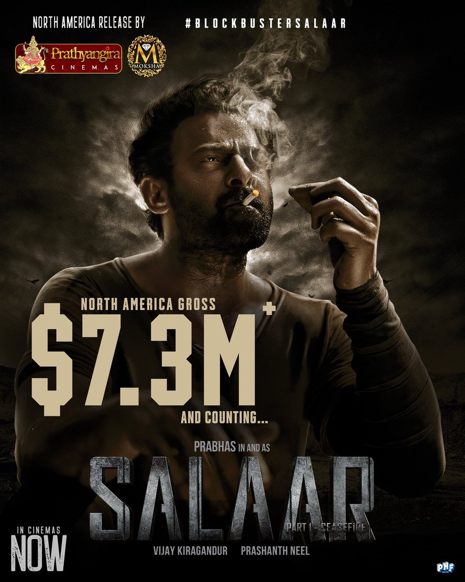 PrathyangiraUS's tweet photo. Just like that 😎

Our Rebel Star #Prabhas takes #SalaarCeaseFire to an Rocking $7.3 Million+ Gross 🔥

#BlockbusterSalaar #RecordBreakingSalaar #SalaarRulingBoxOffice
#Prabhas #Salaar https://t.co/P3rEDCQ4Fu