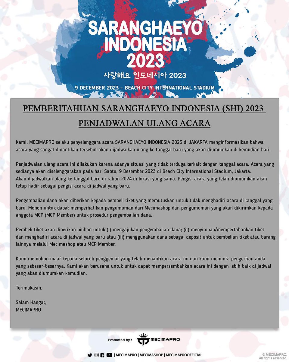 attygraygah's tweet photo. @mecimapro kapan refund tiket SHI ??.. Saya sudah menunggu 2 bln.. Tapi duit refund tiket sampe sekarang belum balik.. Saya email ga di bales,DM IG ga di bales.. Komen FB ga di bales.. Mohon penjelasanya min.. Sampe kapan saya menunggu.. Terima kasih...🙏🏻🙏🏻 https://t.co/wCsIXFseHu