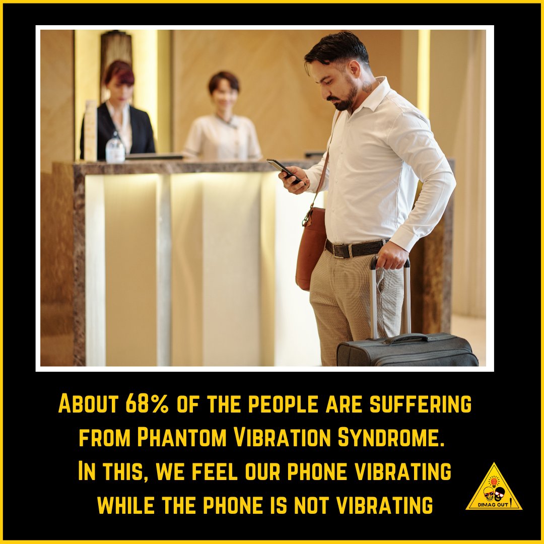 dimag_out's tweet photo. About 68% of the people are suffering from Phantom Vibration Syndrome. In this, we feel our phone vibrating while the phone is not vibrating.
.
.
.
.
.
.
#PhantomVibrationSyndrome #PhoneVibes #PhoneVibration #VibrationSensation #amazingfacts #weird #weirdfacts #dimagout😝 https://t.co/vbtz9ZpITW