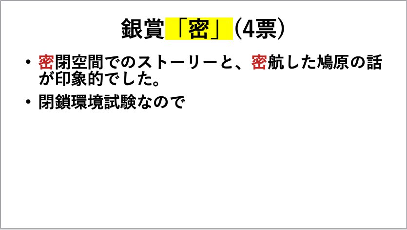 WtBuzzword's tweet photo. 【#ワートリ今年の漢字2023】
銀賞は「密」でした🥈
今年一年の舞台となった「密室」や噂の「密航」に関する字が選ばれました https://t.co/JNAcVek15w