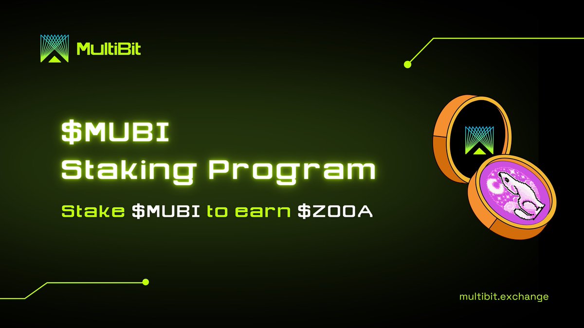 Multibit_Bridge's tweet photo. 🌁 $MUBI Staking Program Announcement

🔸@Zoopia_Staking has allocated 1% FDV $ZOOA to reward and empower $MUBI holders through staking $MUBI 

🔸staking pool for $ZOOA is now live https://t.co/Wxoyx34DGl