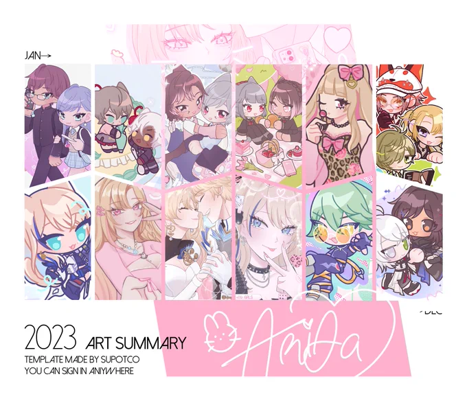 my #2023ArtSummary !! ✧.°˚。.  i was going to draw another personal art piece this month but i dont think ill have time since im busy with c0mms at the moment (and just taking it easy at the end of the year ) so here it is!!!