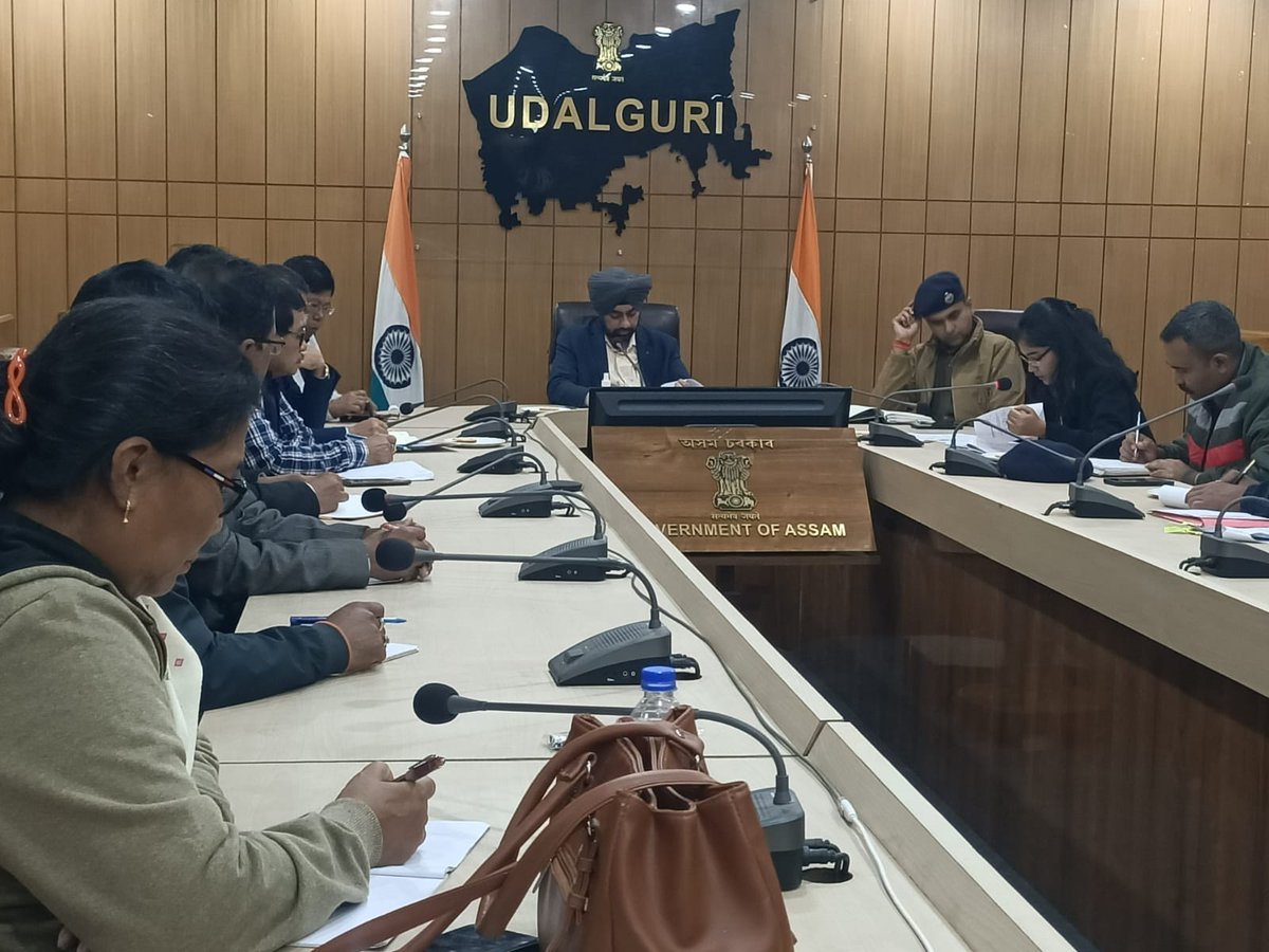 A meeting of the District Level Committee for Khel Maharan was chaired by Dr. @SadnekSingh, IAS, DC Udalguri, at the Conference Hall of DC's Office to review the plans for upcoming District Level Competitions of Axom Khel Maharan.