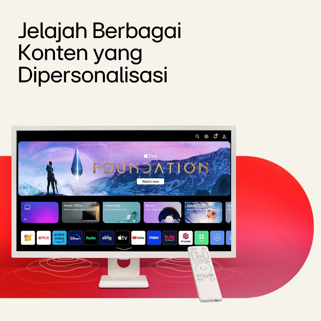 lgeindonesia's tweet photo. #LGSmartMonitor #32SR50F fitur WebOS 23 New Home!
Streaming favorit di Netflix, Prime Video, Disney+, YouTube, hingga Apple TV, sampai dengan rekomendasi yang disesuaikan dengan seleramu.
Klik: https://t.co/V5nLNmPE5v
#LifesGood #LG #LGIndonesia #LGSmartMonitor #32SR50F https://t.co/0nMVylnijw
