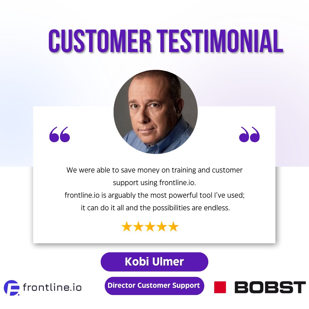 frontlineio's tweet photo. Happy to share @BOBSTglobal's customer 
testimonial, which speaks volumes: substantial 
savings in training and support with https://t.co/UEzEAQVaGR

Thank you for placing your trust in us!

Explore https://t.co/UEzEAQVaGR for your organization 👇

https://t.co/scoq7M5p1e https://t.co/FiiB294GXF
