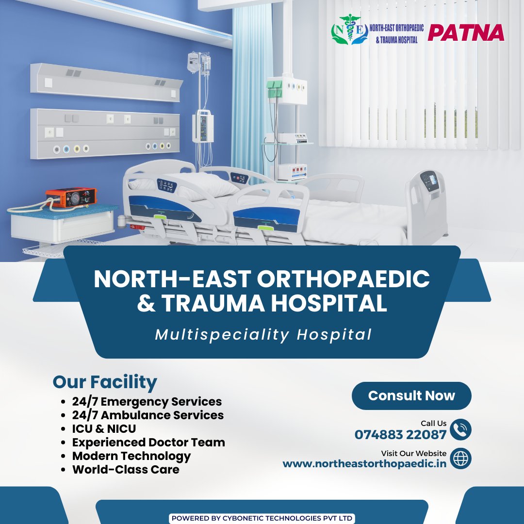 Your health is our priority! 🌟 Experience world-class care at North-East Orthopaedic & Trauma Hospital. 

🌐northeastorthopaedic.in

#MultispecialityCare #EmergencyServices #WorldClassHealthcare #ExperiencedDoctor #ModernTechnology #AmbulanceServices #orthopaedichospital