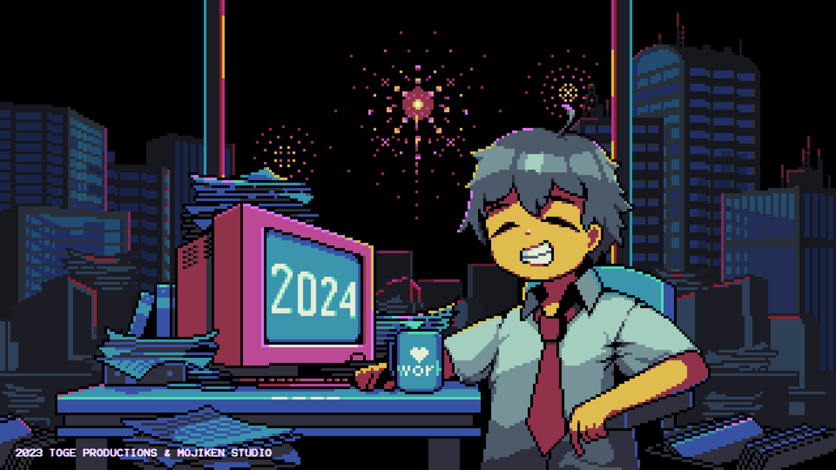 🎉 HAPPY NEW YEAR 2024🎉 Here's to a joyous new year filled with boundless opportunities, challenges, and creativity! 🥂Cheers! @togeproductions & Mojiken