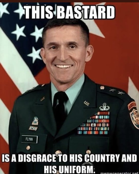 @GenFlynn Moscow Mike Flynn. Convicted liar. Felon. Putin agent. THREE-STAR SELL-OUT AND TRAITOR!