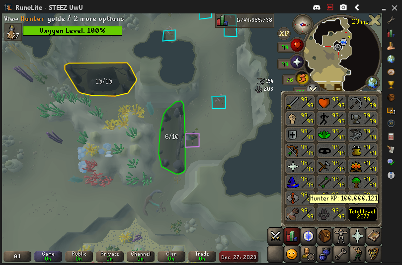 OsrsSteez's tweet photo. 100m Hunter https://t.co/l0vwLP58bn