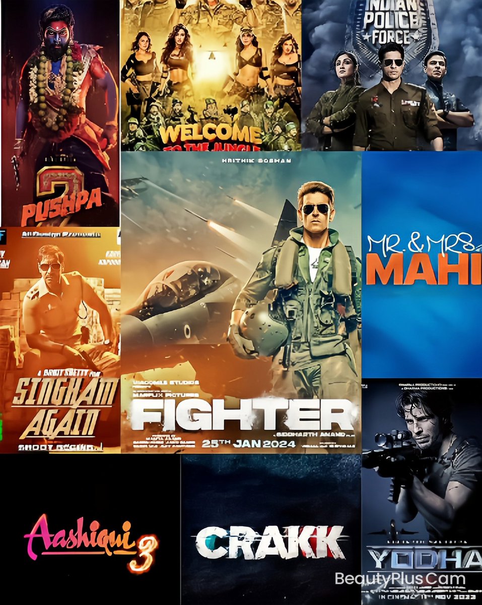 sindhihitesh3's tweet photo. Bollywood 2024 Upcoming blockbuster movies and blockbuster series🔥🔥🔥
1 #fighter
2 #indainpoliceforce
3 #Pushpa2
4 #SinghamAgain
5 #yodha
6 #MrAndMrsMahi
7 #Aashiqui3
8 #welcom3
9 #Crakk
Which movie break the all records in 2024 and which movie is waiting https://t.co/MxwDh9Roxm