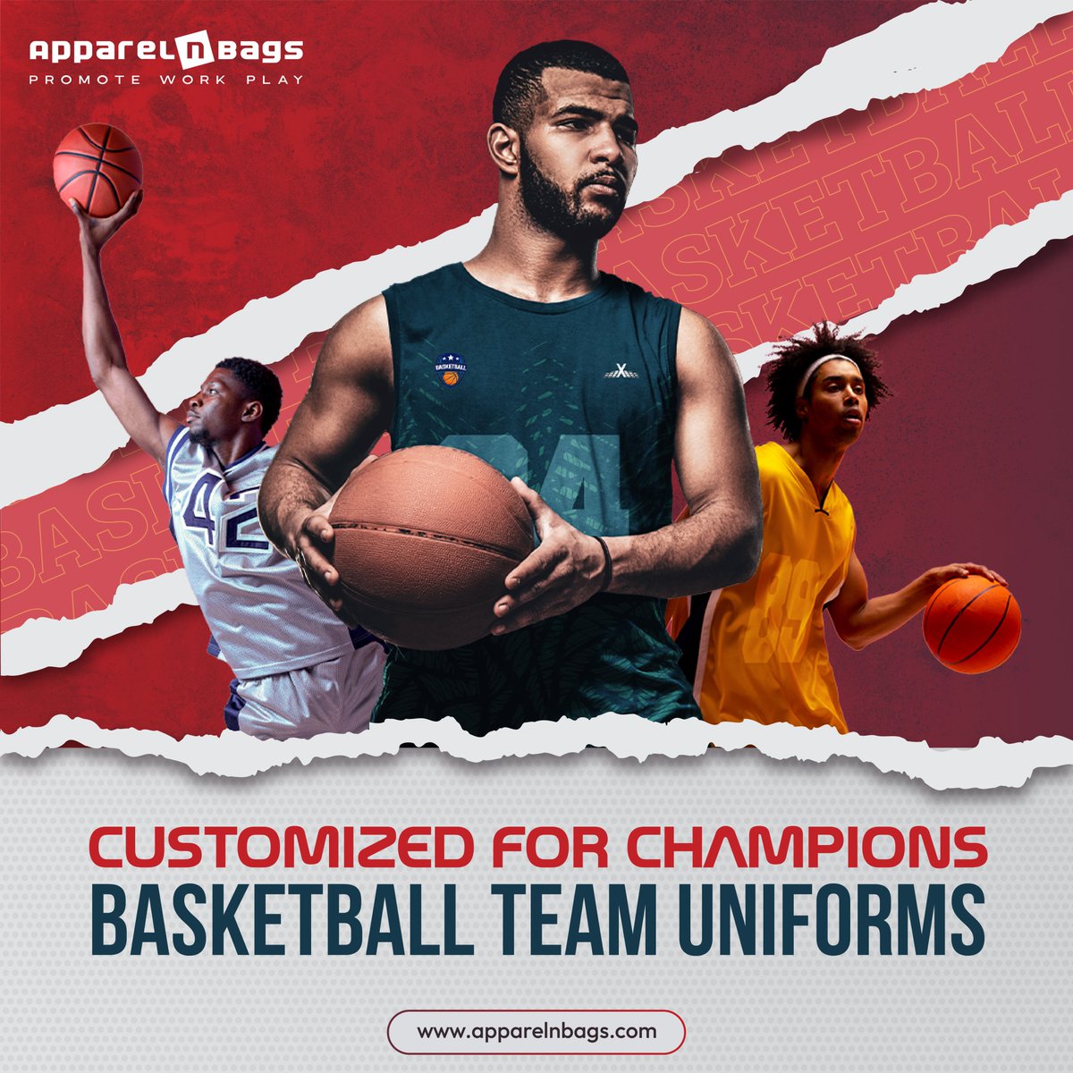 apparelnbags's tweet photo. In our custom jerseys, we find strength, unity, and the confidence to conquer the court. ๐
Shop Now: https://t.co/DK4KAVWBW8
#ApparelnBags #BasketballTeamUniforms #GameDayThreads #HoopsUniforms #TeamJerseys #BasketballFashion #CourtStyle #WinningLook #CustomUniforms https://t.co/st14d8eDPf