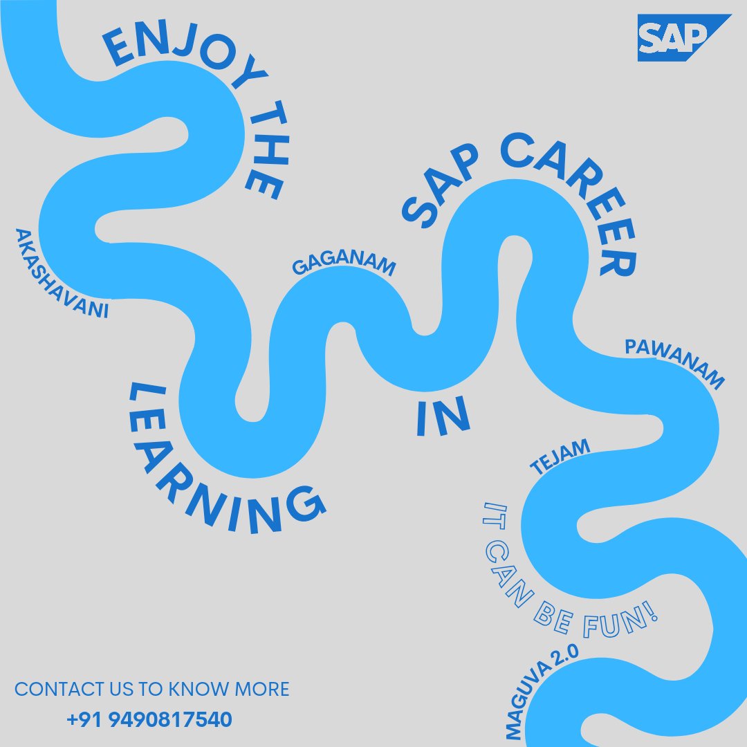 Sap4Telugu's tweet image. డోంట్ స్టాప్ లెర్నింగ్..
ఫ్యూచర్ లో పూనకాలు లోడింగ్.
#SAP
#MSDynamics
#SAP4Telugu
#Akashavani for Non #IT #Professionals
#Gaganam for Technical #Freshers
#Maguva2.0 for #Women with #Career Gaps
#Pawanam for IT Professionals
#Tejam for Non Technical Freshers