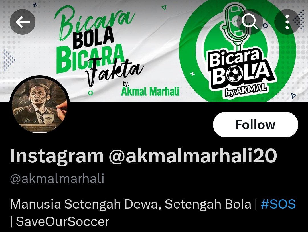 "Bicara Bola, Bicara Fakta" kalo kata header Twitternya si <a href="/akmalmarhali/">Instagram @akmalmarhali20</a> . Fakta mana yang anda angkat? Fakta bahwa anda halu atau butuh makan dari kontroversi dan cari viral?

Bionya "Manusia setengah dewa". Mungkin yg dimaksud adalah "Dewa Kibul".