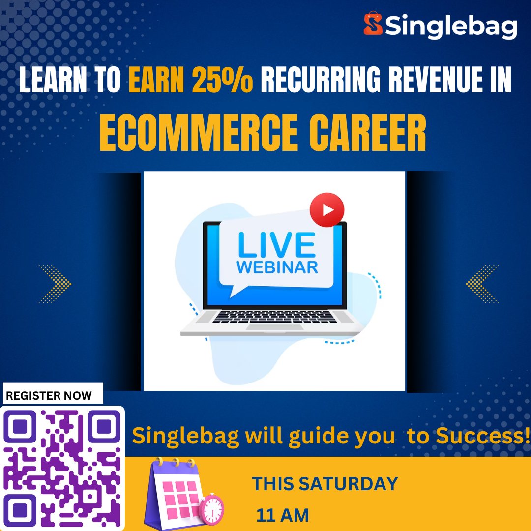 Single_bag's tweet photo. Dear Participants 📢
🎯We are Conducting a live webinar Comment ✍  "Interested" to have access to Free Course Register using below link
⏲ 11 AM
📅 This Saturday

Get access to free Certification with Singlebag!

Register Now: 👉https://t.co/7IfcD8DNi2
#webinar #seminar #online https://t.co/KfnPIAPcV5