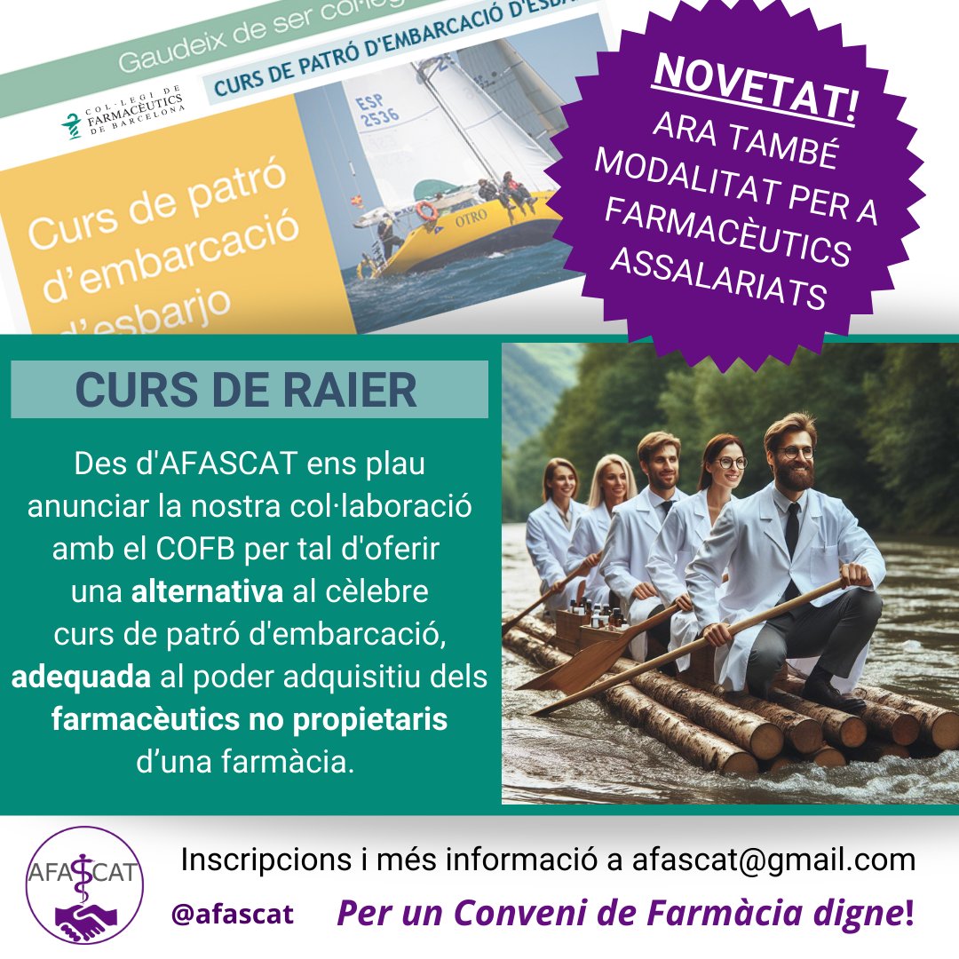 FORMACIÓ PER A FARMACÈUTICS: Nova modalitat del curs de patró de vaixell adequat al poder adquisitiu dels farmacèutics assalariats, organitzat en col·laboració amb <a href="/farmaceuticsbcn/">COFB Col·legi de Farmacèutics de Barcelona</a>