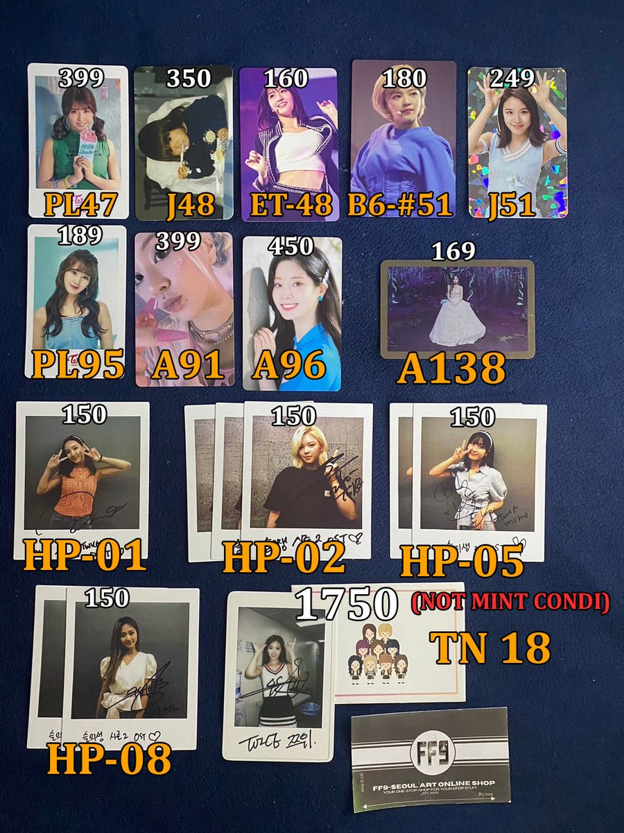 ff9shop's tweet photo. [WTS][PH] #TWICE assorted pcs
highly negotiable esp if ordering multiple pcs.
MOD:
*S C/o (J&amp;T)
*J&amp;T direct/LBC

MOP:
*Gcash/Maya, BDO, Metrobank, Unionbank
*Shopee Pay/COD (add 15% for shopee Fees)
*MIR4 Gold (5:1)

pm/reply if interested. https://t.co/I4PybOZMOj