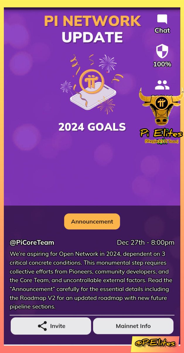 PiElites's tweet photo. Hello Elites!
It's Been A While😁
Good News As The Open Mainnet Is Afoot In 2024 ,Given 3 Essential Conditions Depending On The Collective Effort Of Pioneers,The Community Developers And The Core Team.
Wishing You A Merry Xmas And A Prosperous Happiest New Year 🎄☃️
#PiNetwork https://t.co/TpWa797HGi