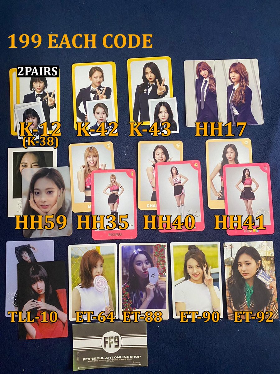 ff9shop's tweet photo. [WTS][PH] #TWICE assorted pcs
highly negotiable esp if ordering multiple pcs.
MOD:
*S C/o (J&amp;T)
*J&amp;T direct/LBC

MOP:
*Gcash/Maya, BDO, Metrobank, Unionbank
*Shopee Pay/COD (add 15% for shopee Fees)
*MIR4 Gold (5:1)

pm/reply if interested. https://t.co/dTOEgpjPhu