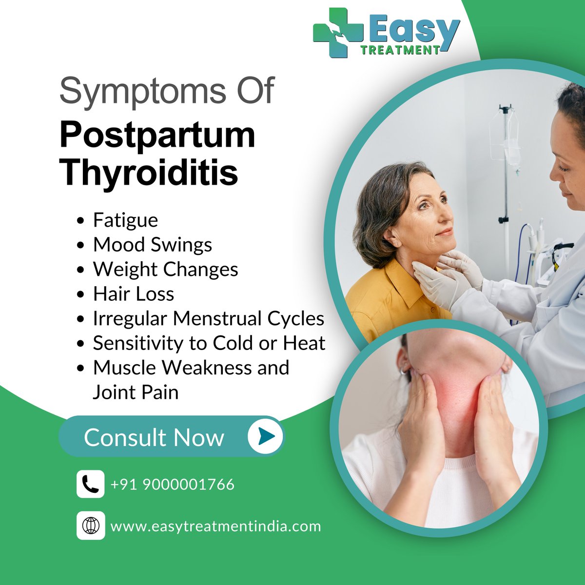 Easy_treatment's tweet photo. 🌟 New moms, be aware of Postpartum Thyroiditis: watch for fatigue, mood swings, weight changes, hair loss, anxiety, and palpitations – early detection matters! 💪💕 
.
.

#PostpartumThyroiditis #NewMomHealth  #MotherhoodJourney #PostpartumWellness #easytreatmentindia https://t.co/nBiwwCqmNX