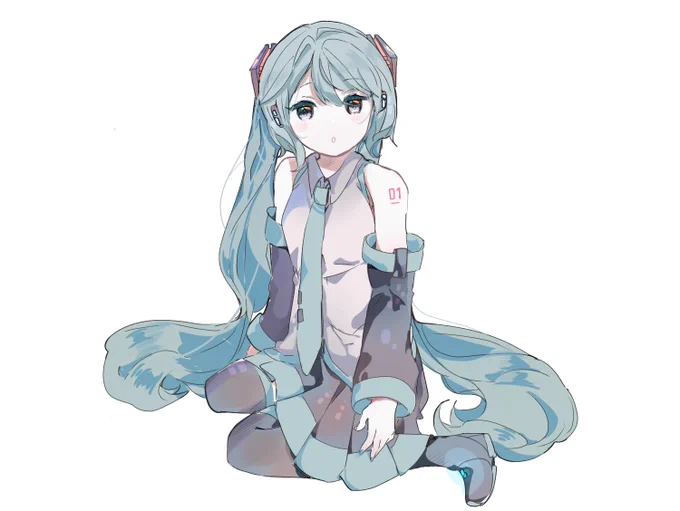 piapro(ピアプロ)|イラスト「おすわりみく」  #piapro過去絵をリサイズ&amp;修正してピアプロ投稿しました!これからも載せていくので使ってくだされ 