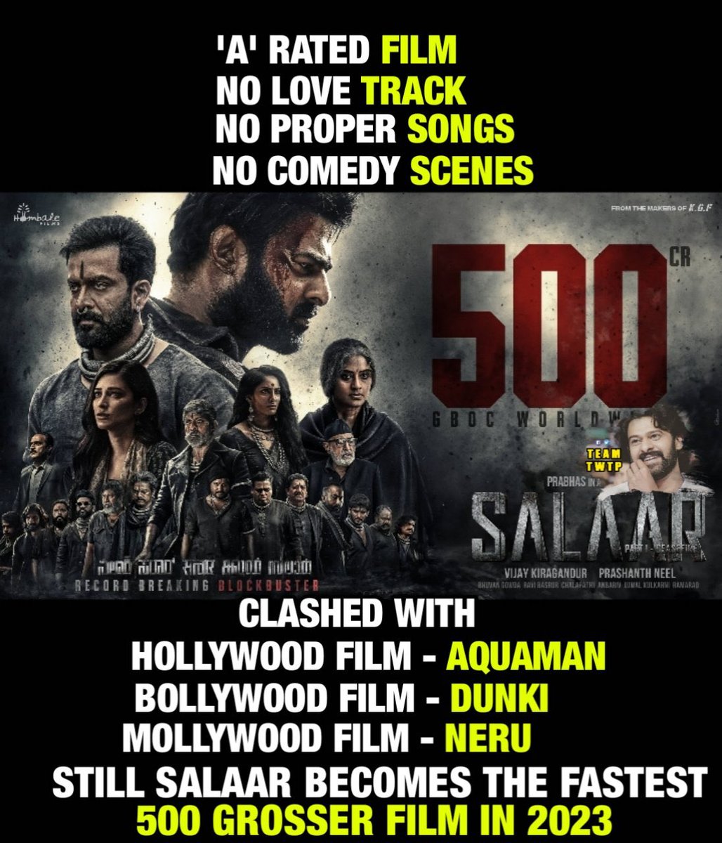 Records maaku Kotha kaadu Memuu records ki kotha kaadu

One and Only Box Office Monster #Prabhas #SalaarCeaseFireHits500Crs