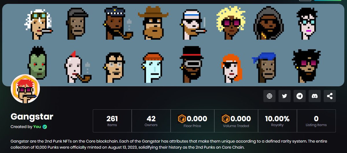 HOZYFA_Arts's tweet photo. 9. Gangstar

   Total Supply : 10K
   Mint items : 261
   Owners : 42

Launchpad Link : https://t.co/DnwBjdq3bq

Collection Link : https://t.co/6UEdQK7mbh

NFT Pools Link : https://t.co/fgjN6EAcq3 https://t.co/wWH1VV2GCe