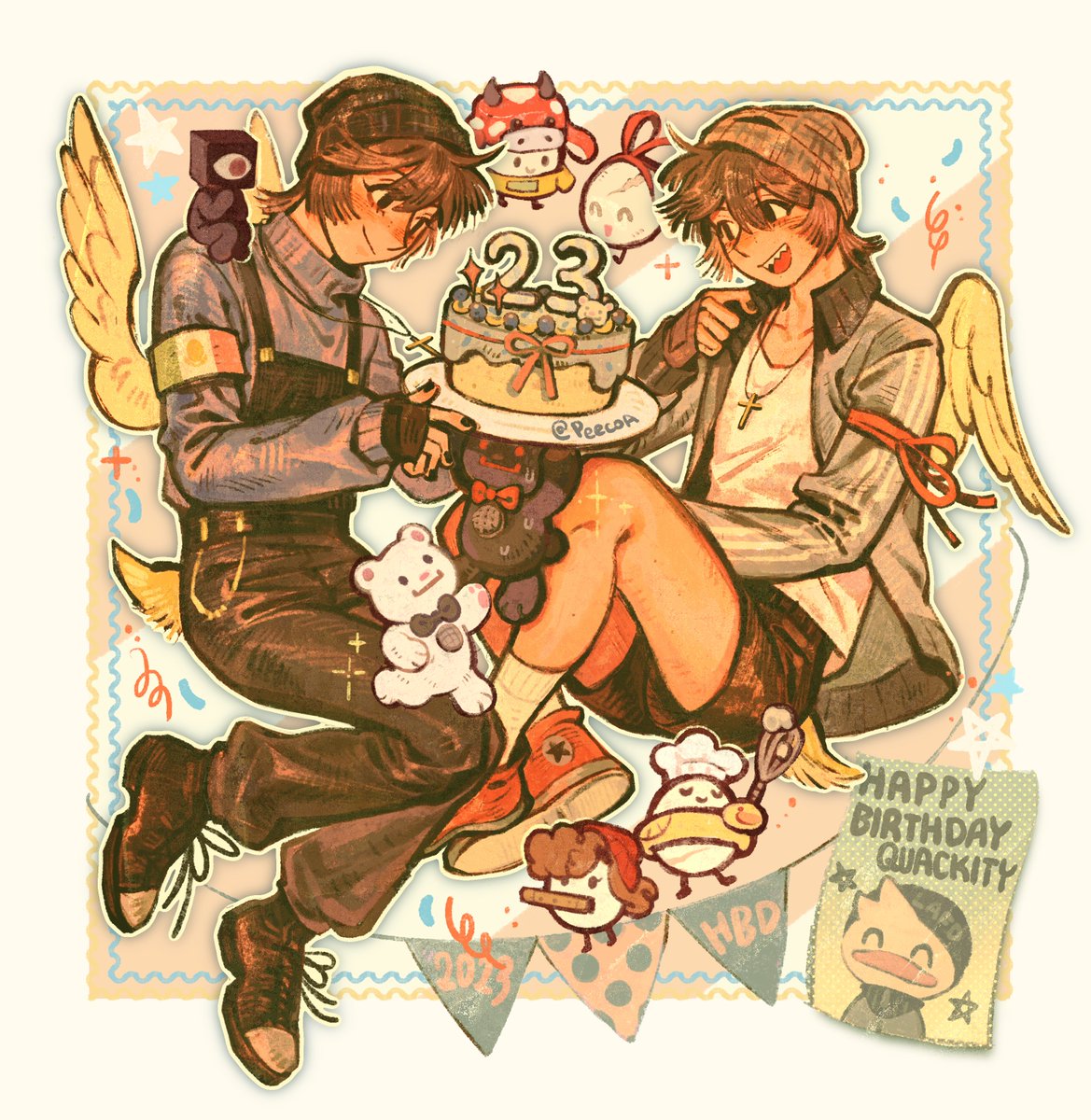 PeecoA's tweet photo. 小鸭生日快乐！！🥺❤️❤️ 爱来自中国！
Happy birthday king!! Hope you have a great birthday;)) 2023 is absolutely a big year of you, thank you for all the amazing content🫶✨
#quackityfanart 
#HappyBirthdayQuackity
#FelizCumpleañosQuackity
#WeLoveYouQuackity https://t.co/rXxDpIBGOO