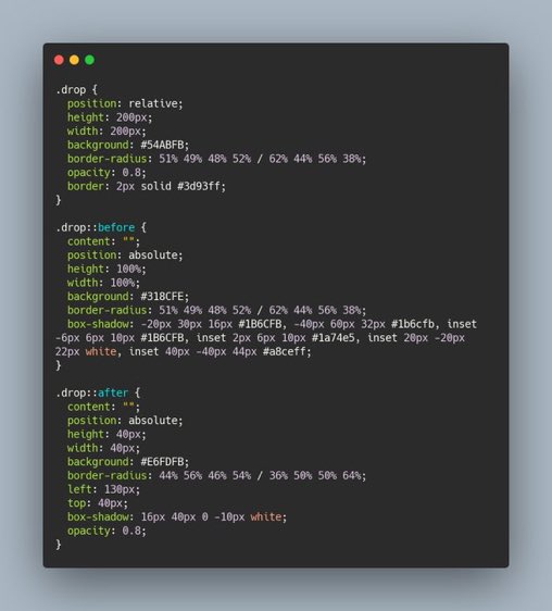 Prathkum's tweet photo. Create a 3d drop using CSS only.

Code!                                     Output! https://t.co/h2PVhAPYO9