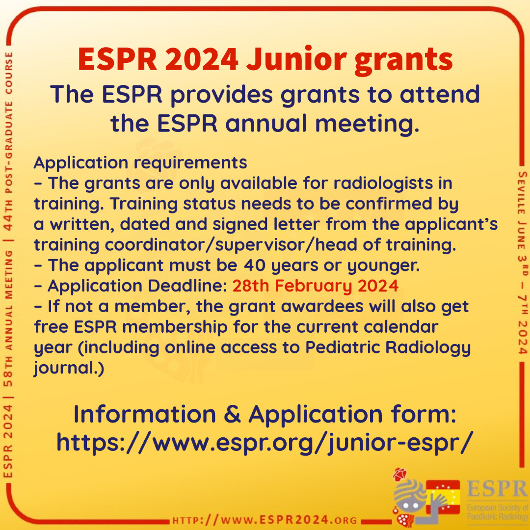 You are 40 or younger and plan to visit #ESPR2024 in Seville? Use the winter holidays to apply for one of our Junior grants: espr.org/junior-espr/