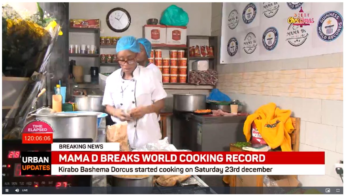 #MamaDsWorldRecord Congratulations Mama D!! You have made all of us proud! The #GuinnessWorldRecord is bagged for the cookathon and it is Ugandan.
