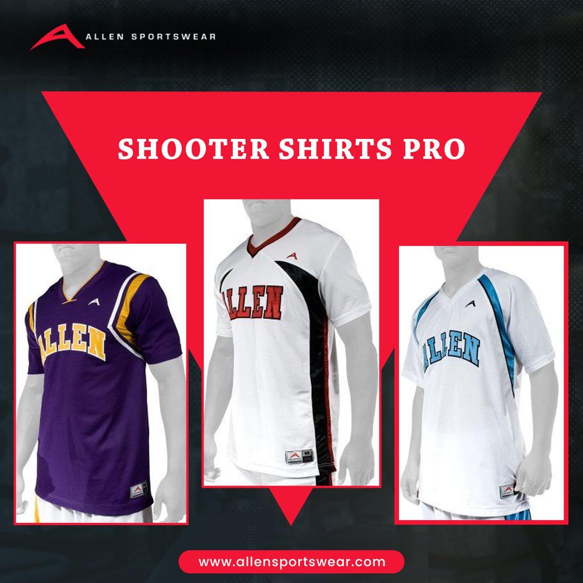 AllenSportswear's tweet photo. Unleash your winning style with Allen Sportswear's Pro #shootershirts! Created for champions, these game-changers redefine comfort and style. Whether on the court or sidelines, make a statement and #levelupyourlook. Shop now!

#championstyle #sportswears #sportsfashion https://t.co/88Cpsl0fAu